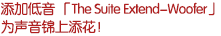 可添加低音揚聲器 「The Suite Extend-Woofer」