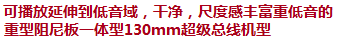 可播放延伸到低音域，干凈，尺度感豐富重低音的重型阻尼板一體型130mm超級總線機型